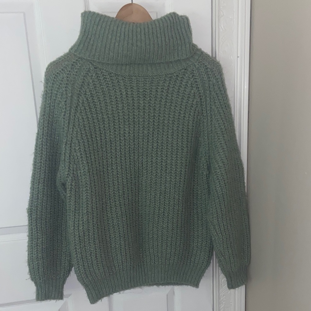 Zara Sage Green Turtleneck Sweater